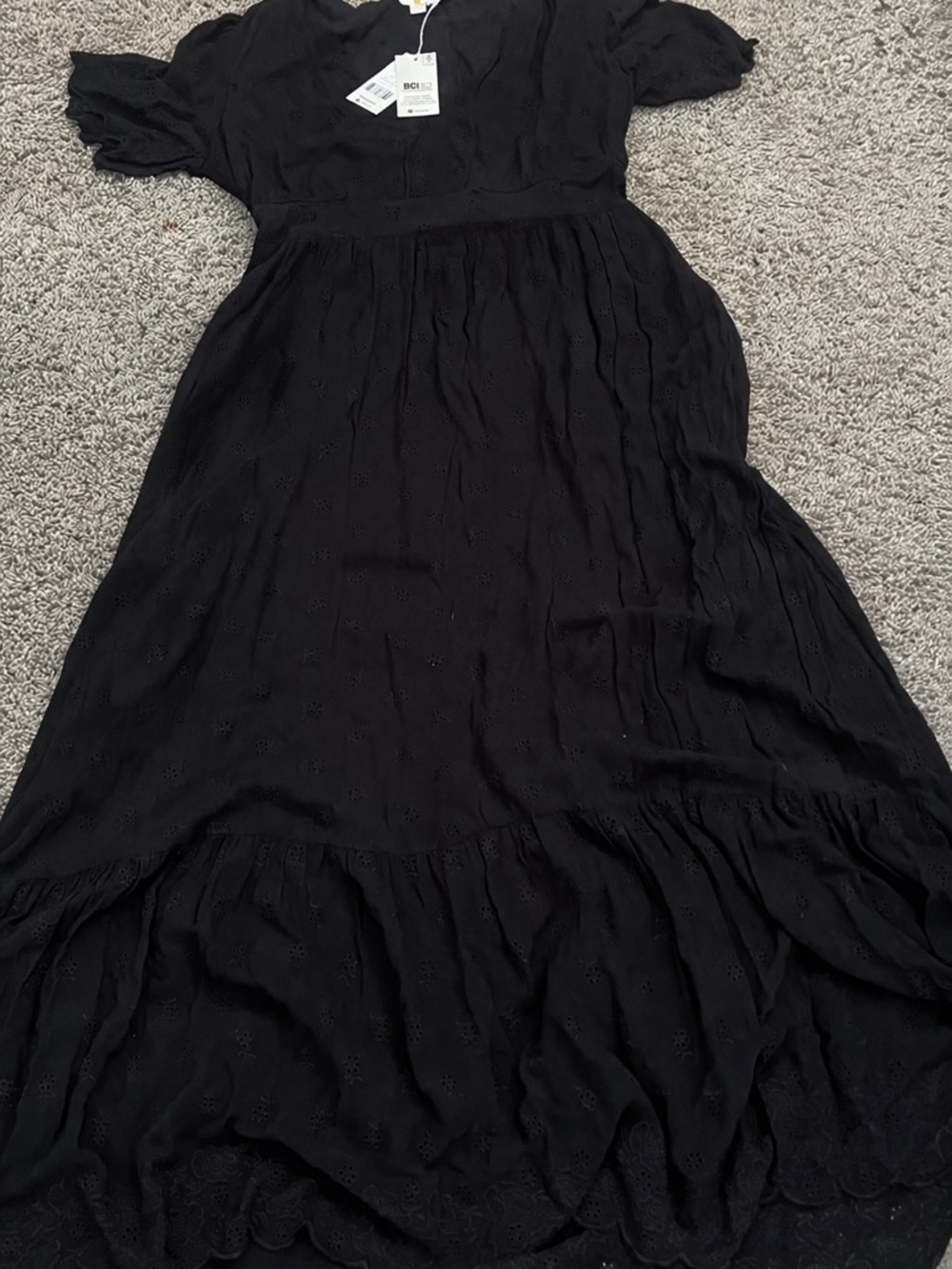 Boden Black Eyelet Maxi Dress